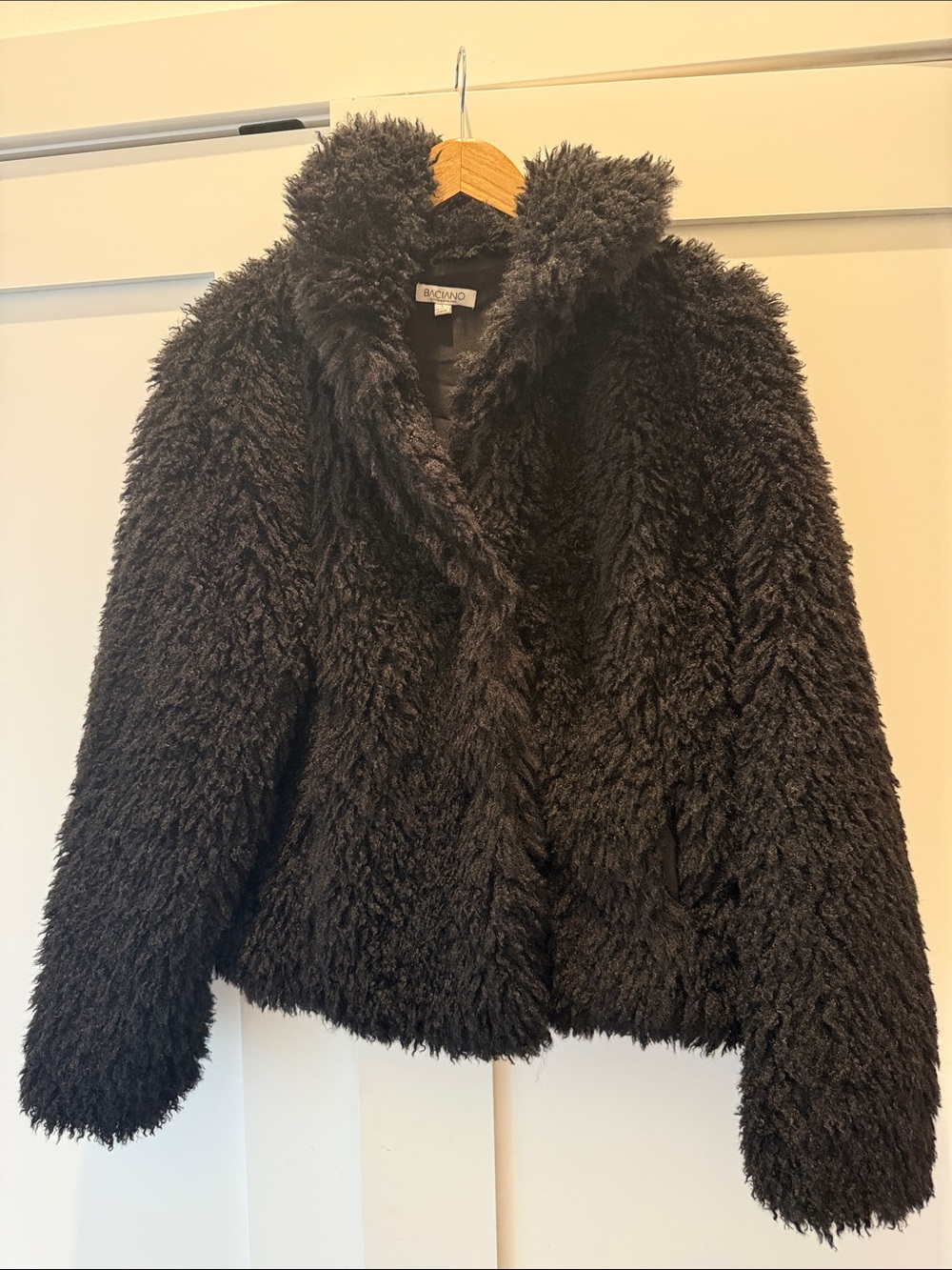 Black Teddy Faux-Fur Jacket - worn once